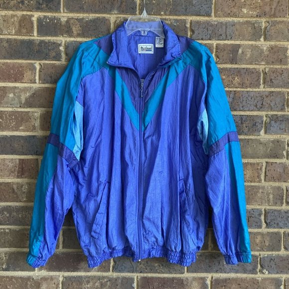 McGregor 1990s Womens Track Jacket Windbreaker  Size L (Small Stain) - Picture 2 of 10